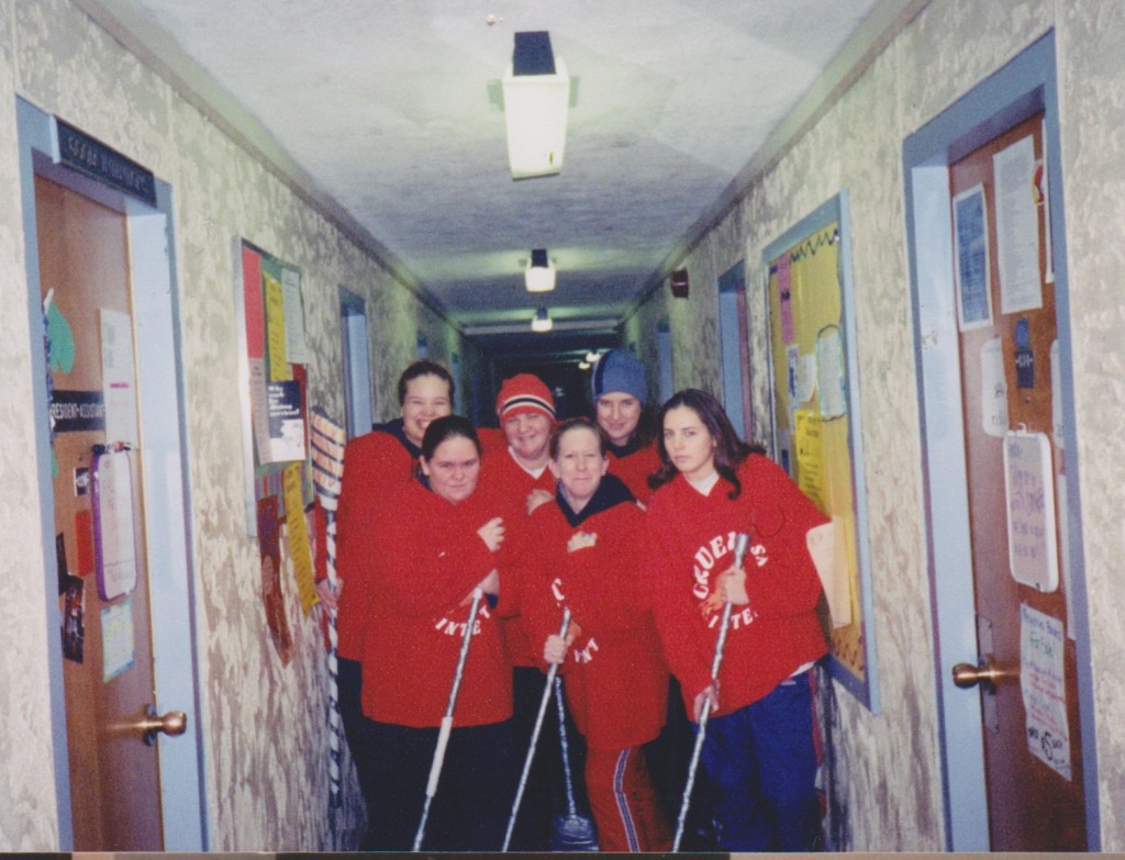 The Good Intentions broomball team 2002... cleverly named Cruel Intentions. Because it's the opposite. And opposites are... clever?