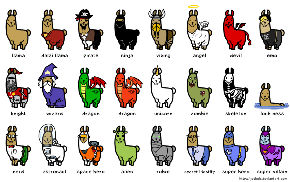 But seriously-- look at these llamas by thebobguy! He's a genius!