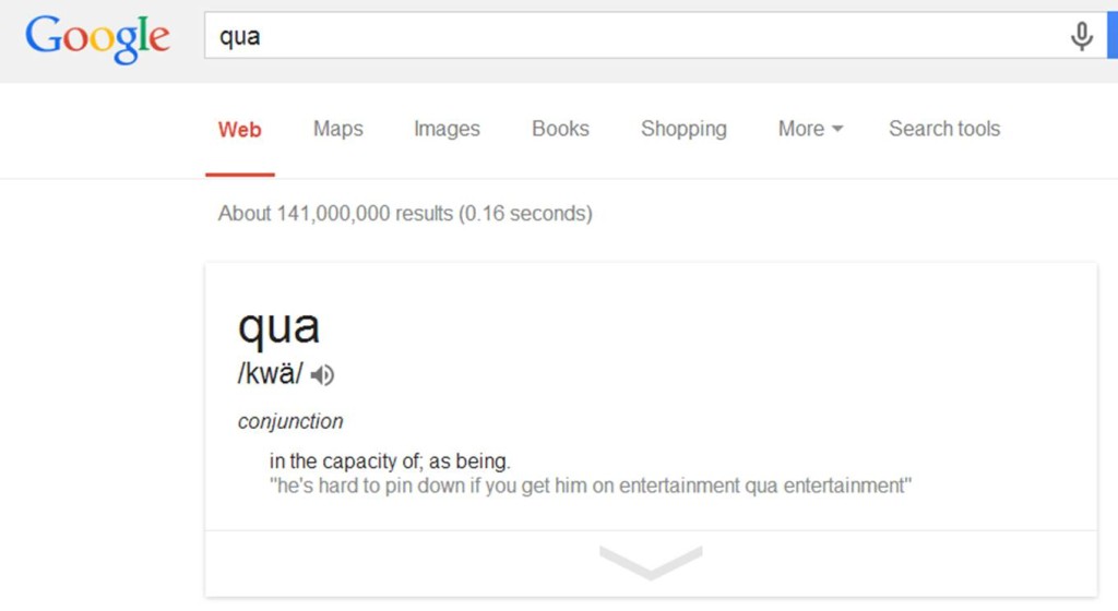 Google search for "qua"