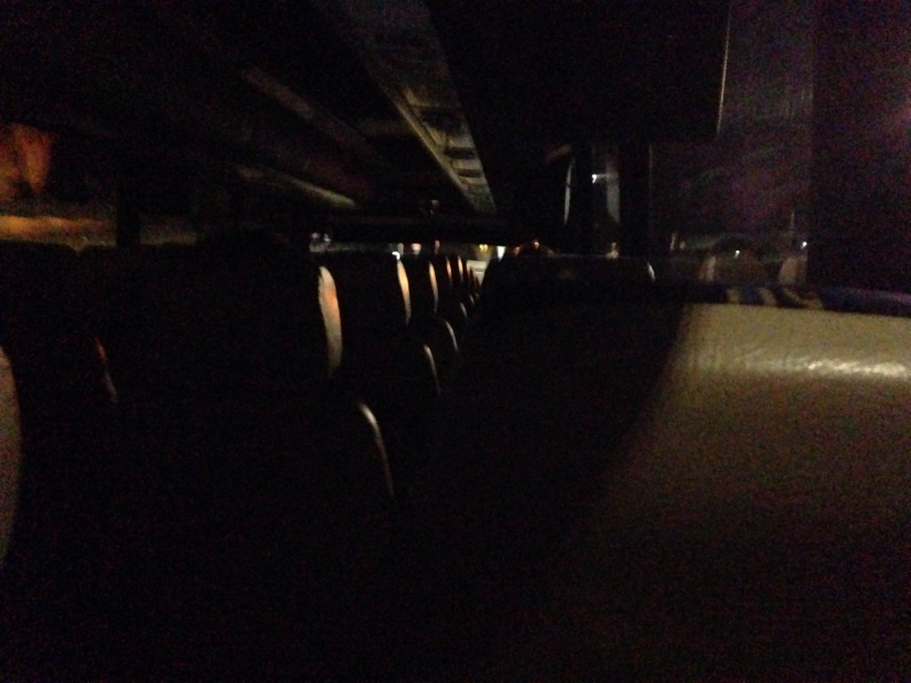 This is what the inside of the bus looked like at 2 am PST somewhere between LA and San Diego... because I thought it might be blog-worthy.